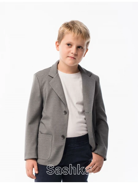 Блейзер трикотажний для хлопчика (сірий)